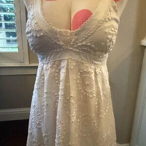 Lily Pulitzer Sheath Empire Waist Sleeveless Silk Blend Embroidered Dress Size 4